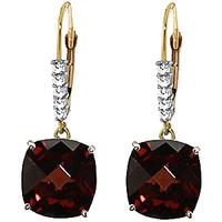 garnet and diamond rococo drop earrings 90ctw in 9ct gold