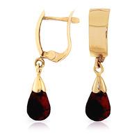 Garnet Teardrop Briolette Earrings 2.5ctw in 9ct Gold