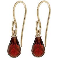 Garnet Zeal Briolette Drop Earrings 2.7ctw in 9ct Gold