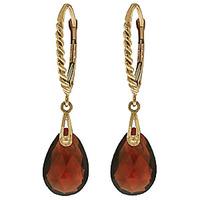 Garnet Plait Stem Briolette Drop Earrings 6.0ctw in 9ct Gold