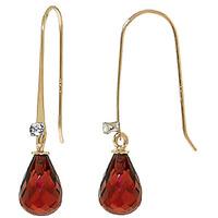 garnet and diamond drop earrings 135ctw in 9ct gold