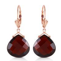 Garnet Star Heart Drop Earrings 17.0ctw in 9ct Gold