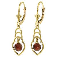 Garnet Wireframe Drop Earrings 1.25ctw in 9ct Gold