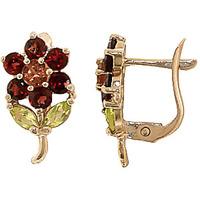 garnet citrine and peridot flower petal stud earrings 212ctw in 9ct go ...