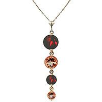 Garnet and Citrine Quadruplo Pendant Necklace 3.9ctw in 9ct Gold