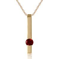 Garnet Bar Drop Pendant Necklace 0.25ct in 9ct Gold