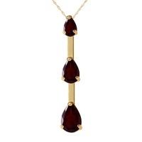 Garnet Trinity Pendant Necklace 1.71ctw in 9ct Gold