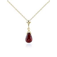 Garnet Droplet Briolette Pendant Necklace 2.5ct in 9ct Gold