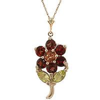 garnet citrine and peridot flower petal pendant necklace 106ctw in 9ct ...