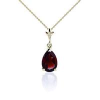 Garnet Belle Pendant Necklace 1.5ct in 9ct Gold