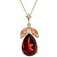 Garnet and Citrine Pendant Necklace 6.5ctw in 9ct Gold