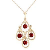 Garnet Quadruplo Milan Pendant Necklace 1.2ctw in 9ct Gold