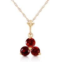 Garnet Trinity Pendant Necklace 0.75ctw in 9ct Gold