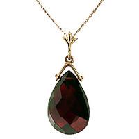 Garnet Droplet Briolette Pendant Necklace 5.1ct in 9ct Gold