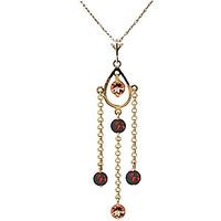 Garnet and Citrine Faro Pendant Necklace 1.5ctw in 9ct Gold