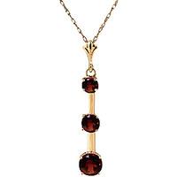 Garnet Bar Pendant Necklace 1.25ctw in 9ct Gold