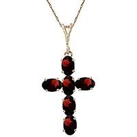 Garnet Rio Cross Pendant Necklace 1.5ctw in 9ct Gold