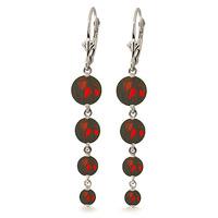 Garnet Quadruplo Drop Earrings 7.8ctw in 9ct White Gold