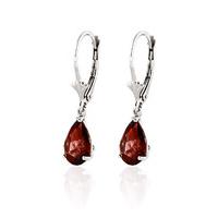 garnet belle drop earrings 245ctw in 9ct white gold