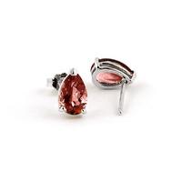 Garnet Stud Earrings 3.15ctw in 9ct White Gold