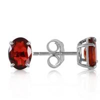 Garnet Stud Earrings 1.8ctw in 9ct White Gold