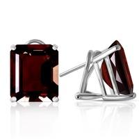 Garnet Stud Earrings 14.0ctw in 9ct White Gold