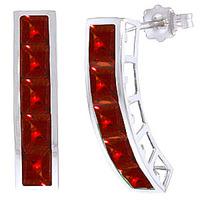 garnet channel set stud earrings 45ctw in 9ct white gold