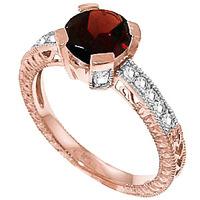 Garnet and Diamond Renaissance Ring 1.5ct in 9ct Rose Gold