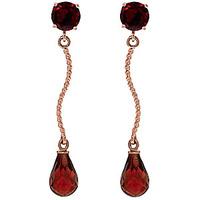 Garnet Lure Drop Earrings 4.3ctw in 9ct Rose Gold