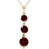 Garnet Trinity Pendant Necklace 3.6ctw in 9ct Gold