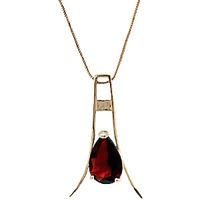 Garnet Eiffel Pendant Necklace 1.5ct in 9ct Gold