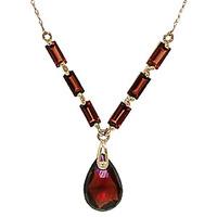 Garnet Verona Briolette Pendant Necklace 4.35ctw in 9ct Gold