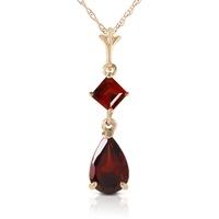 Garnet Droplet Pendant Necklace 2.0ctw in 9ct Gold