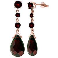 Garnet Pendulum Drop Earrings 13.2ctw in 9ct Rose Gold