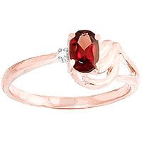 garnet and diamond ring 045ct in 9ct rose gold