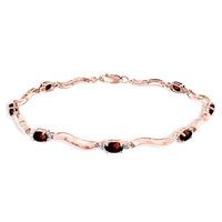 Garnet and Diamond Tennis Bracelet 2.0ctw in 9ct Rose Gold