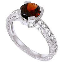 garnet and diamond renaissance ring 15ct in 9ct white gold