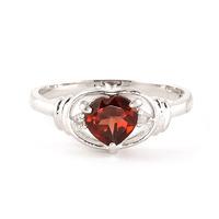 Garnet and Diamond Ring 0.9ct in 9ct White Gold