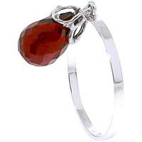 Garnet Crown Briolette Ring 3.0ct in 9ct White Gold