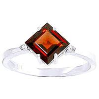 Garnet and Diamond Ring 1.75ct in 9ct White Gold