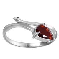 garnet and diamond ring 082ct in 9ct white gold