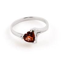 garnet devotion heart ring 09ct in 9ct white gold