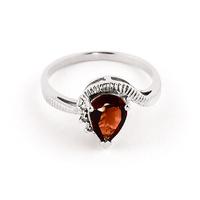 Garnet and Diamond Belle Ring 1.5ct in 9ct White Gold