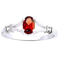 Garnet and Diamond Aspire Ring 0.45ct in 9ct White Gold