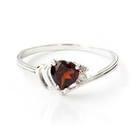 Garnet and Diamond Passion Ring 0.9ct in 9ct White Gold