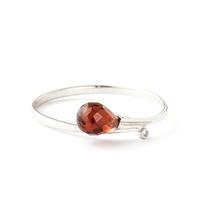 Garnet and Diamond Droplet Ring 1.5ct in 9ct White Gold