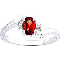 Garnet and Diamond Embrace Ring 0.45ct in 9ct White Gold