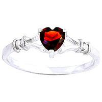 garnet and diamond ring 045ct in 9ct white gold