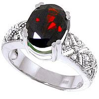 garnet and diamond renaissance ring 30ct in 9ct white gold