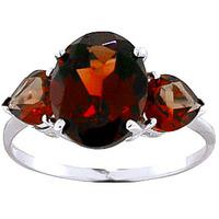 Garnet Three Stone Ring 4.1ctw in 9ct White Gold